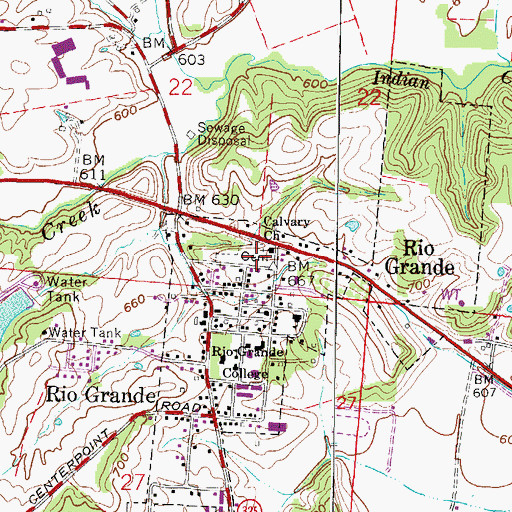 Topographic Map of Calvary Cemetery, OH