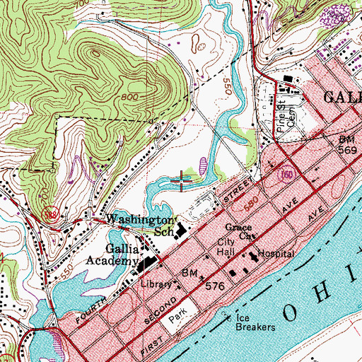 Topographic Map of Elizabeth L Evans Waterfowl and Bird Sanctuary, OH
