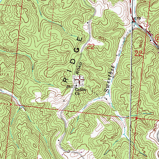 Topographic Map of Gallia Cemetery, OH