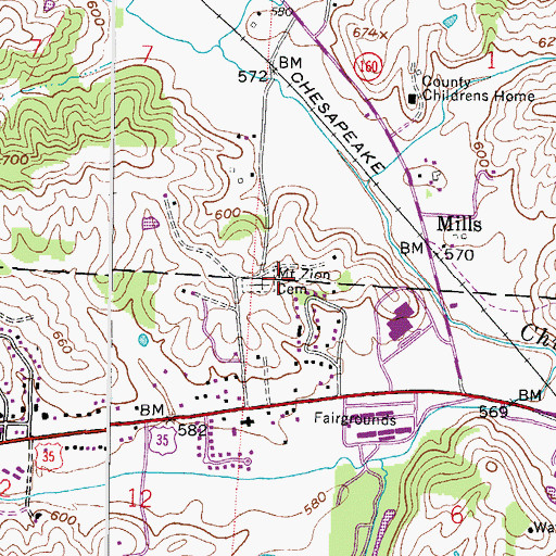 Topographic Map of Mount Zion Church (historical), OH