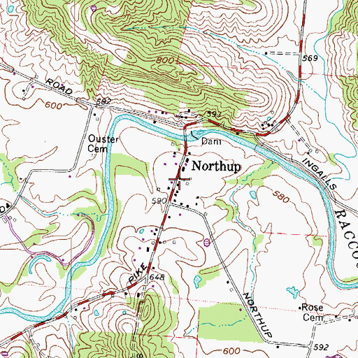 Topographic Map of Northup Baptist Church, OH