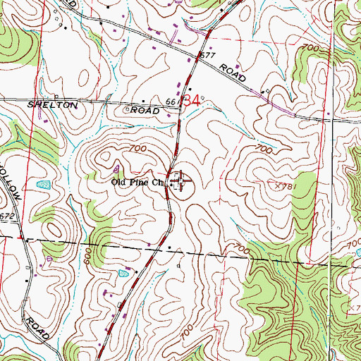 Topographic Map of Old Pine Cemetery, OH