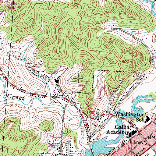 Topographic Map of Texas Road Wildlife Area, OH
