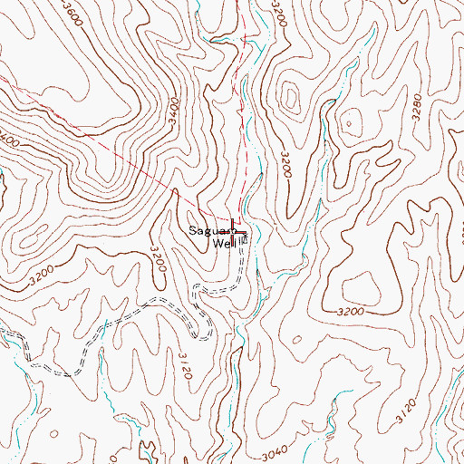Topographic Map of Saguaro Well, AZ
