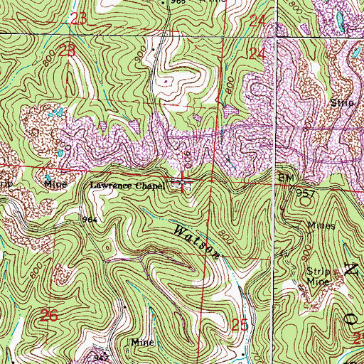 Topographic Map of Lawrence Chapel Cemetery, OH