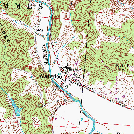 Topographic Map of Waterloo High School (historical), OH