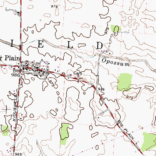 Topographic Map of Big Plain Cemetery, OH