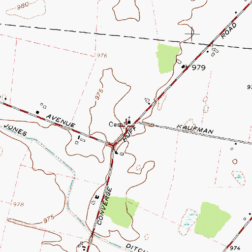 Topographic Map of Converse-Huff Cemetery, OH