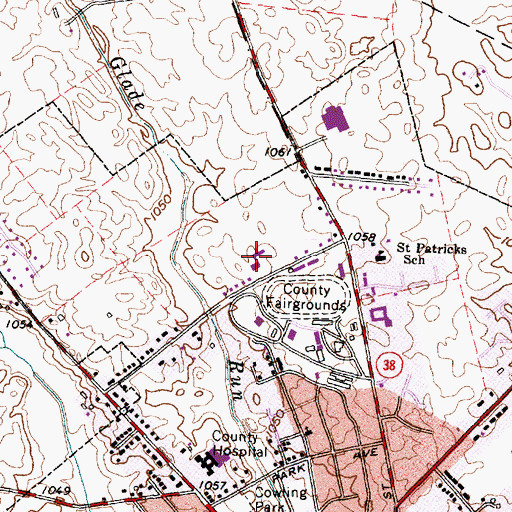 Topographic Map of First Presbyterian Church, OH