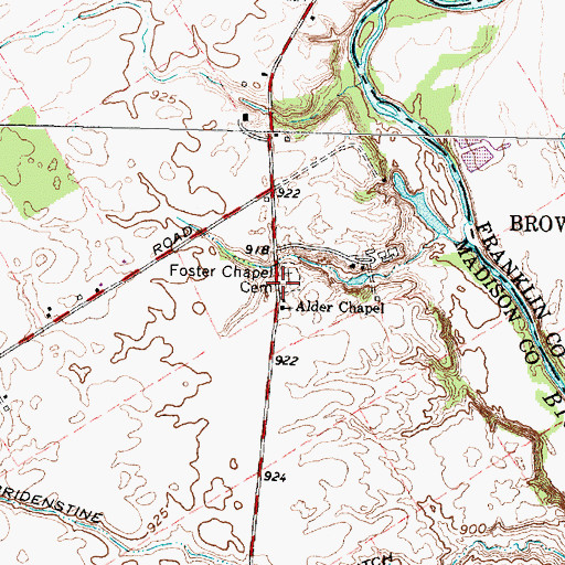 Topographic Map of Foster Chapel Methodist Church (historical), OH