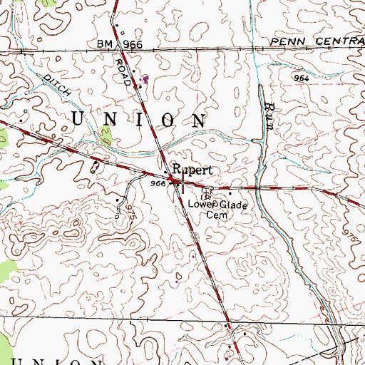 Topographic Map of Lower Glade Methodist Episcopal Church (historical), OH