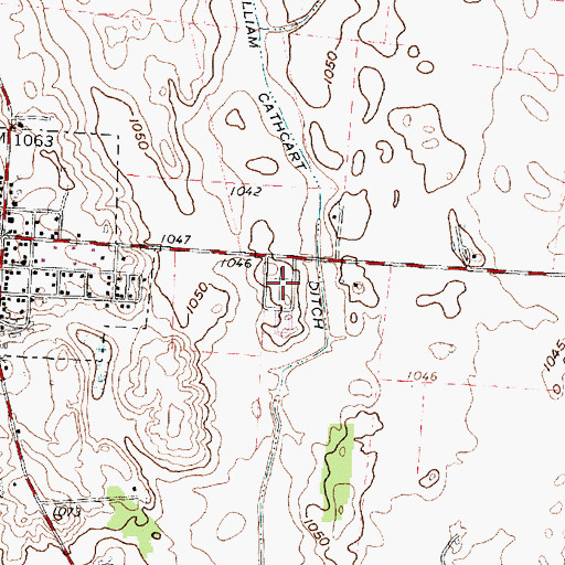 Topographic Map of Range Cemetery, OH