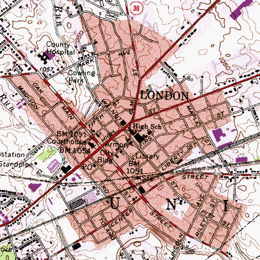 Topographic Map of Saint Joseph School (historical), OH