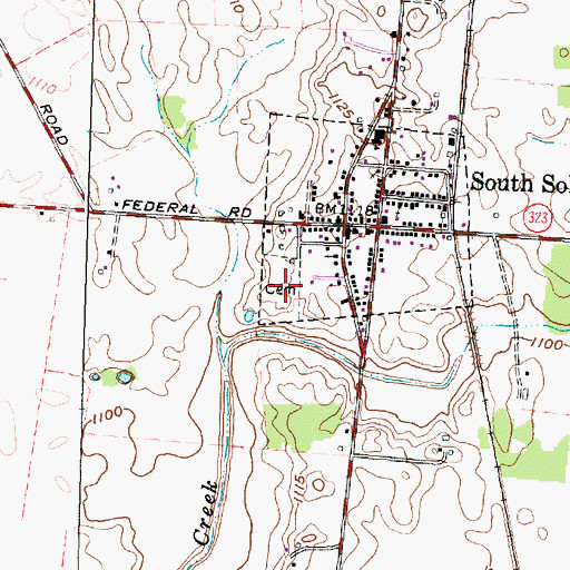 Topographic Map of South Solon Cemetery, OH