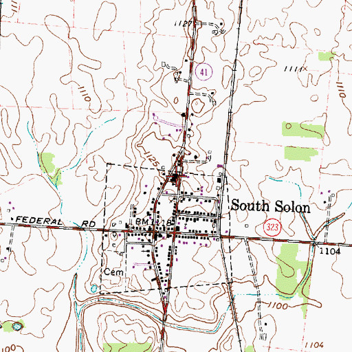 Topographic Map of South Solon School, OH