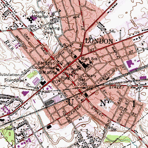 Topographic Map of Union School (historical), OH