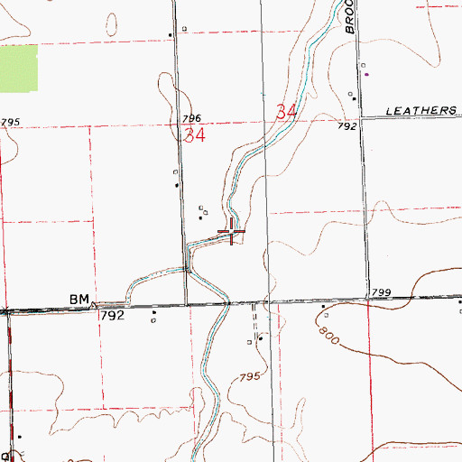 Topographic Map of Baxter Ditch, OH