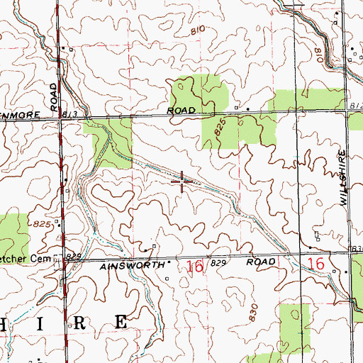 Topographic Map of Bowen Ditch, OH