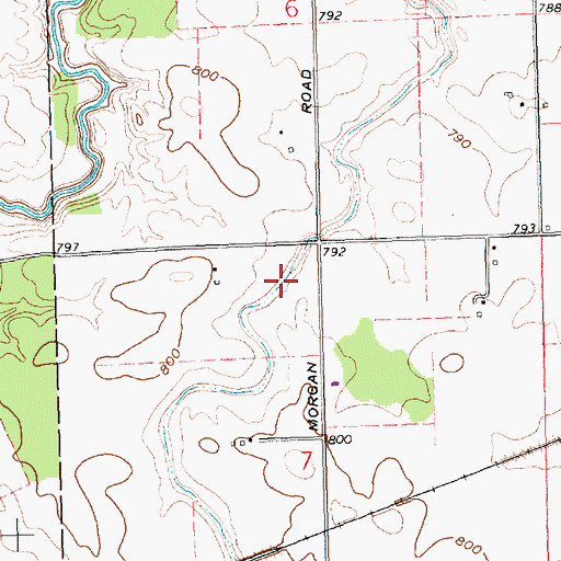 Topographic Map of Evans Ditch, OH