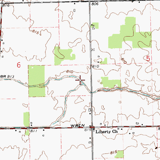 Topographic Map of Hoverman Ditch, OH