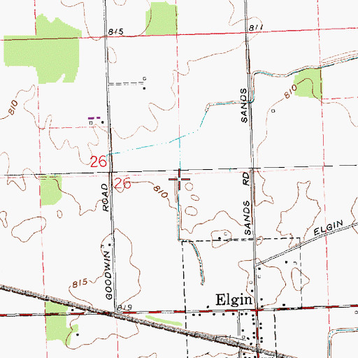 Topographic Map of Thomas Ditch, OH