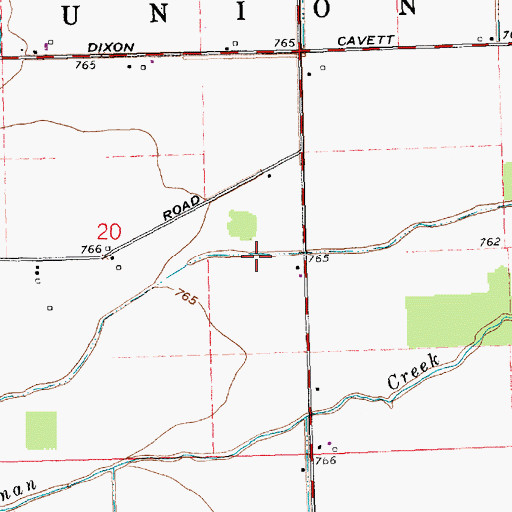 Topographic Map of Web Ditch, OH