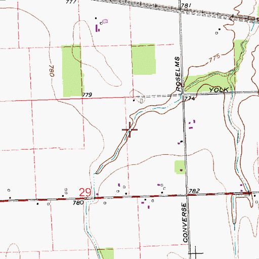 Topographic Map of Whites Ditch, OH