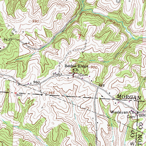Topographic Map of Bethel Methodist Church (historical), OH