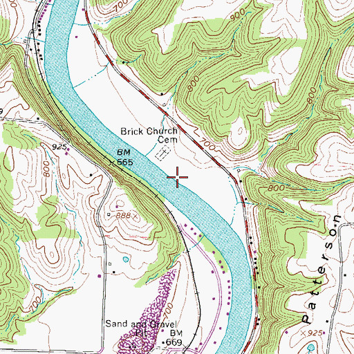 Topographic Map of Brick Church (historical), OH