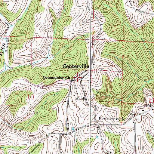 Topographic Map of Centerville Cemetery, OH
