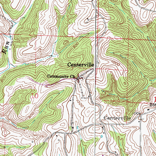 Topographic Map of Centerville Community Church, OH