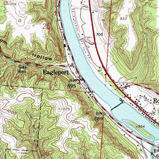 Topographic Map of Eagleport Methodist Church (historical), OH