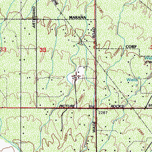 Topographic Map of Sahuaro Ranch, AZ