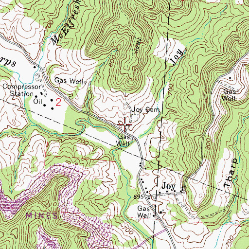 Topographic Map of Joy Methodist Episcopal Church (historical), OH