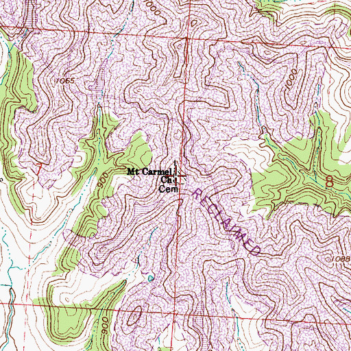Topographic Map of Mount Carmel Cemetery, OH