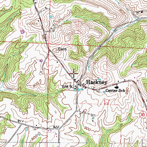 Topographic Map of Saint Margaret Cemetery, OH