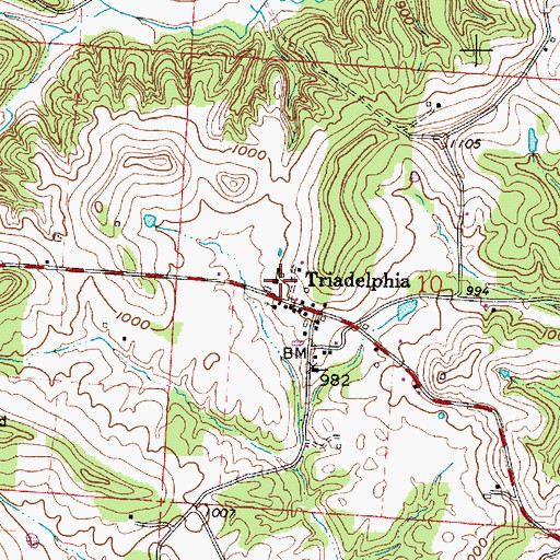Topographic Map of Triadelphia School (historical), OH