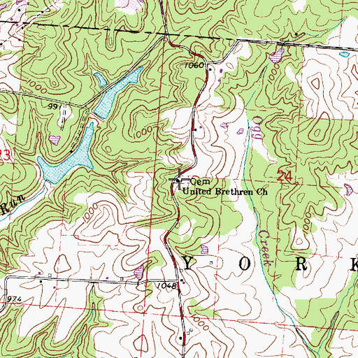Topographic Map of United Brethren Church, OH