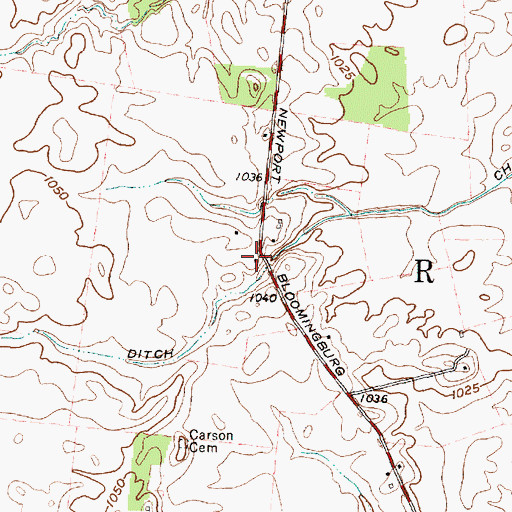 Topographic Map of Concord Methodist Episcopal Church (historical), OH