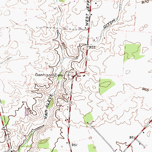 Topographic Map of Dennison School (historical), OH