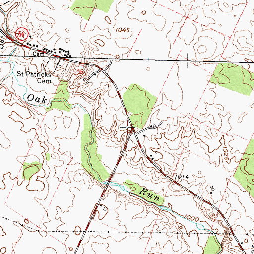 Topographic Map of First Church of God, OH