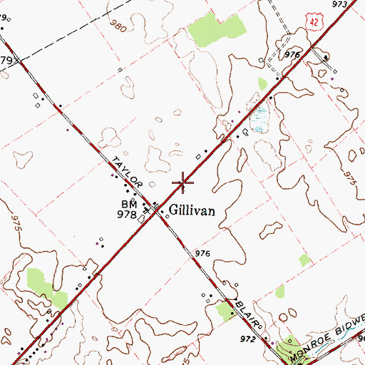 Topographic Map of Gillivan School (historical), OH