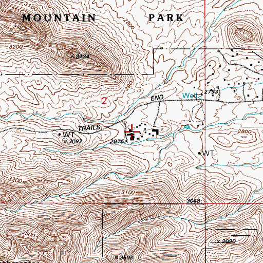 Topographic Map of Sahuaro School, AZ
