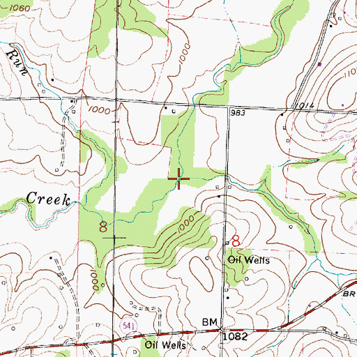Topographic Map of South Run, OH