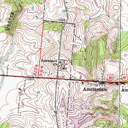 Topographic Map of Fairmount Farm (historical), OH