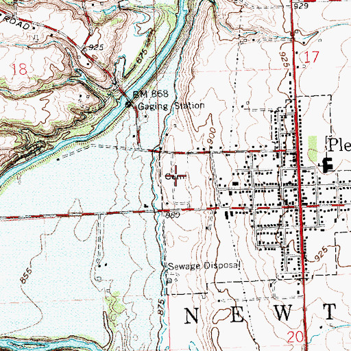 Topographic Map of Pleasant Hill Cemetery, OH