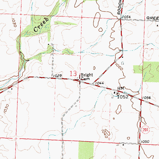 Topographic Map of Providence Baptist Church (historical), OH