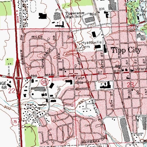 Topographic Map of School Number 2 (historical), OH