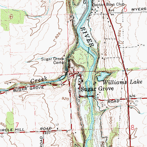 Topographic Map of Sugar Grove Church of the Brethren (historical), OH