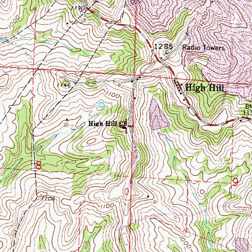 Topographic Map of High Hill Presbyterian Church, OH